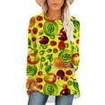 thumbnail image 1 of CLOOCL Shirts for Women Plus Size Clothing Fruits Graphic Printing Long Sleeves Tops, 1 of 6