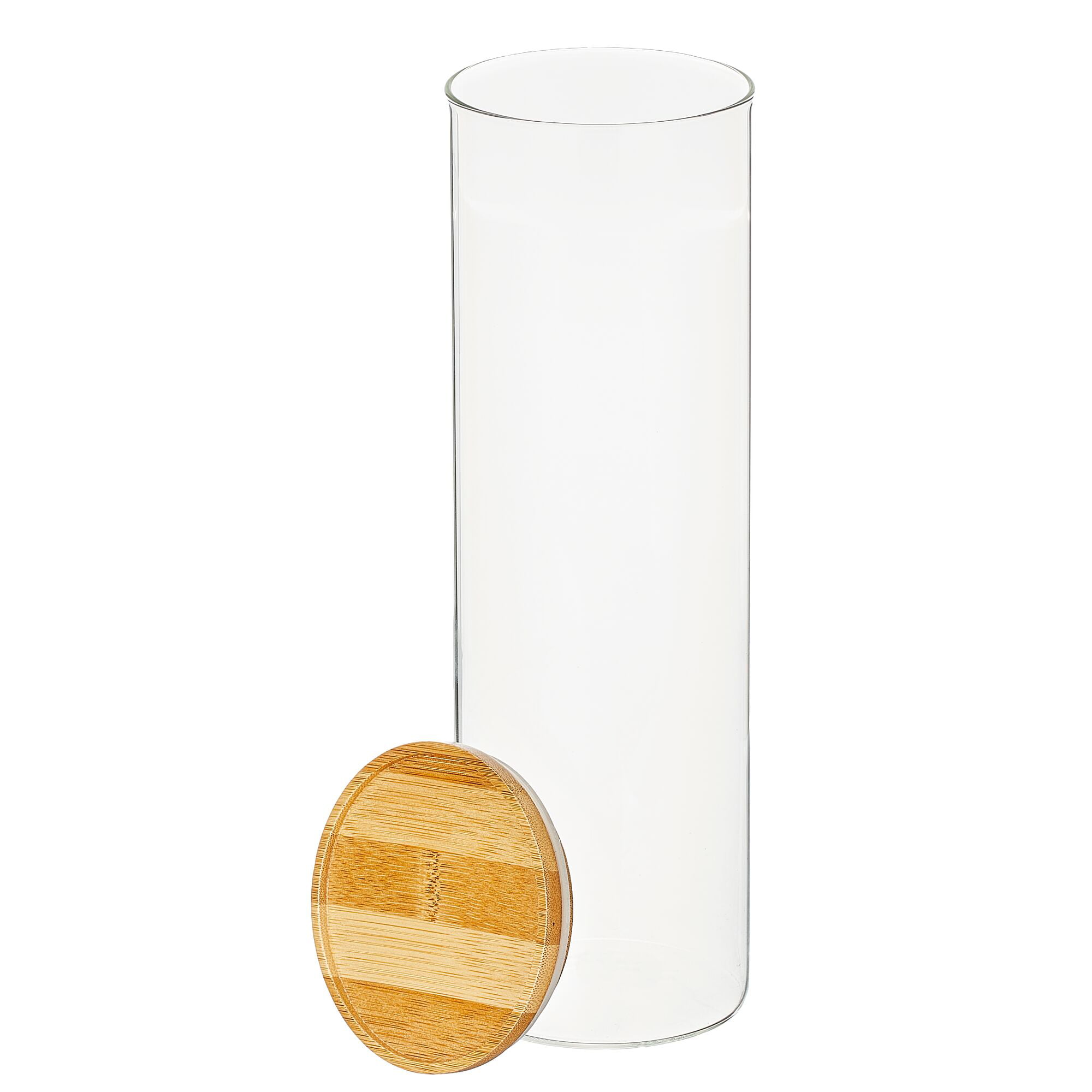 Extra-Large Round Glass Storage Container with Bamboo Lid +