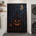 thumbnail image 2 of Halloween Shower Curtain - Water Repellent Fabric Shower Curtains Washable, Spooky Pumpkin Black Cat Ghost Moonligh Decorative Polyester Cloth Bathroom Curtains Modern Bath Decor 36"x72", 2 of 8