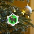 thumbnail image 7 of 3drose, Cute Chinese Shar Pei Dog - Brown Coat with Santa Hat Green, 3 inch Snowflake Porcelain Ornament, 7 of 7