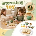 thumbnail image 4 of Wooden Toddler Tea Set for 1-3 Year Olds Pretend Play Kitchen Toy with Safe Rounded Edges Lightweight Design Easy-Grip Handles Washable Pieces Non-Toxic Paint Preschool Learning Tea Time,B, 4 of 5