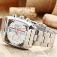 thumbnail image 4 of Mens Automatic Analog Oblong Date Silver Stainless Steel Wrist Watch Business Luminous Watch, 4 of 7