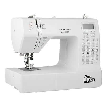 Uten Electric Sewing Machine with 200 Unique Built-in Stitches, Portable Sewing Machine with LCD Display for Home DIY & Crafting, Includes Free Arm, Foot Pedal, 5 Quick-Change Presser Feet
