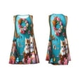 thumbnail image 7 of Naloa Whimsical Cats and Flowers Scene Print Women's Summer Spring Casual Beach Sundress,Vacation Sleeveless Tank Crewneck Loose Dresses, 7 of 7