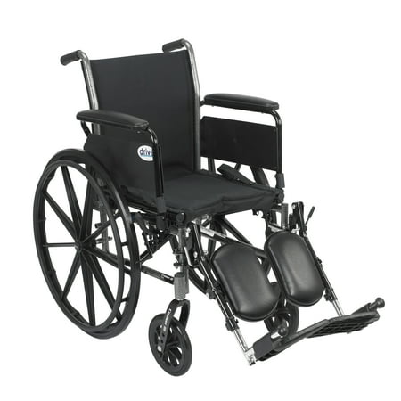 Wheelchair Full Size Drive Medical Cruiser III Light Weight Wheelchair with Flip Back Removable Arms, Full Arms, Elevating Leg Rests, 16