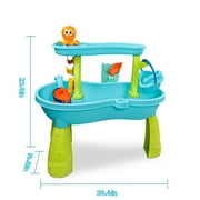 JBeeCtrl Water Table for Toddlers, 2-Tier Sand and Water Play Table Toys for Toddlers Kids, Outdoor Activity Sensory Tables Outside Beach Toys for Toddler Boys Girls Age 1-3 3-5