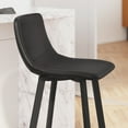 thumbnail image 6 of Merrick Lane Set of 2 Modern Black Faux Leather Upholstered Counter Stools with Contoured, Low Back Bucket Seats and Iron Frames, 6 of 12