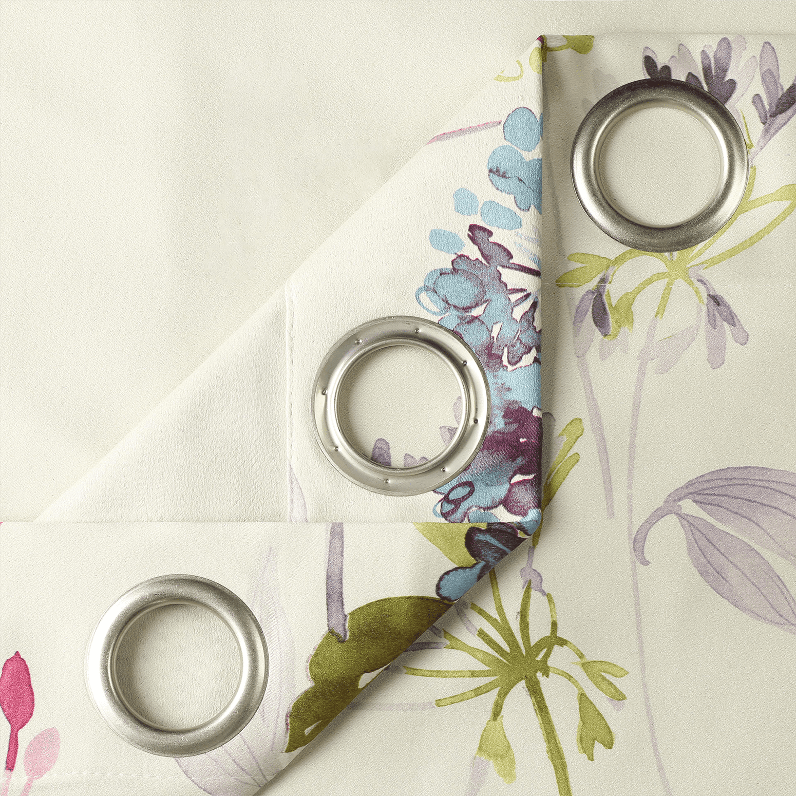 VOGOL Country Floral Grommet Light Filtering Curtains, 52 x 63 in (2 Panels)