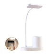 thumbnail image 4 of Luz De Mesa Blanca 20 Led 1200Mah Usb Recargable Con 3 Modos De Iluminación Pen Container Lámpara Flexible Agujero Lámpara De Lectura De Escritorio Inevent HA017091-00, 4 of 7