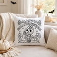 thumbnail image 6 of Summerween Decor Square Pillow Cover 18x18in, Retro Tropical Halloween Ghost Design Plush Throw Pillowcase, Comfort Couch Accent for Summerween Party Decorations, 6 of 7