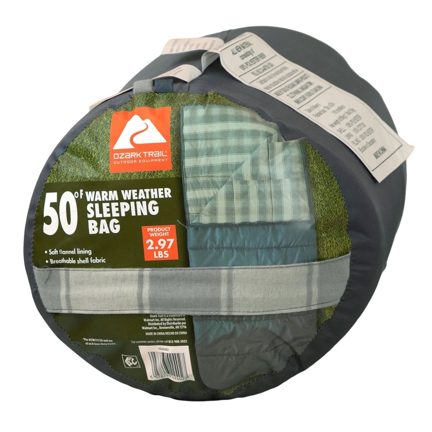 Ozark Trail 50 Degree Flannel-Lined Rectangular Sleeping Bag photo 5