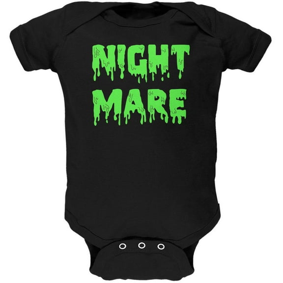 Halloween Nightmare Horror Slime Dripping Text Soft Baby One Piece Black 18 Month