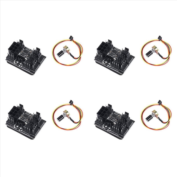 4X Adaptador Ventilador 3 Pines y , PWM, Chasis PC, Ventilador RefrigeracióN, Controlador Cubo, Divisor 8 VíAs, Controlador Velocidad 12V con Puerto AlimentacióN 6 Pines