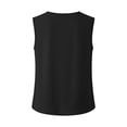 thumbnail image 5 of Fewfanhot Women's Tops, Tees & Blouses Tank Tops Casual Scoop Neck Button Summer Button-up Cotton Beach Sleeveless Tops, 5 of 9