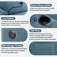 thumbnail image 5 of Harper & Bright Designs Corduroy Sleeper Sofa with Full Size Mattress, Convertible Pull-Out Sofa Bed with USB Ports and Cup Holders & Phone Holder for Small Spaces Apartments, 72.8" Navy Blue, 5 of 16