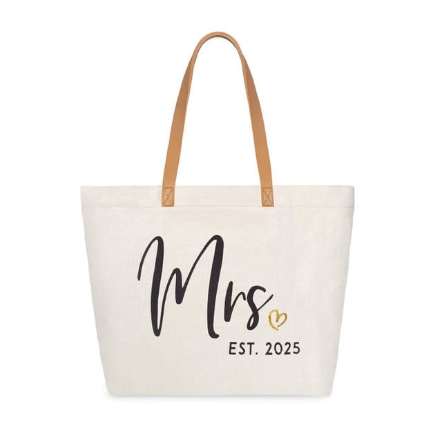 Bolsa de lona ELEGANTPARK Mrs Est 2025 Bride Wedding