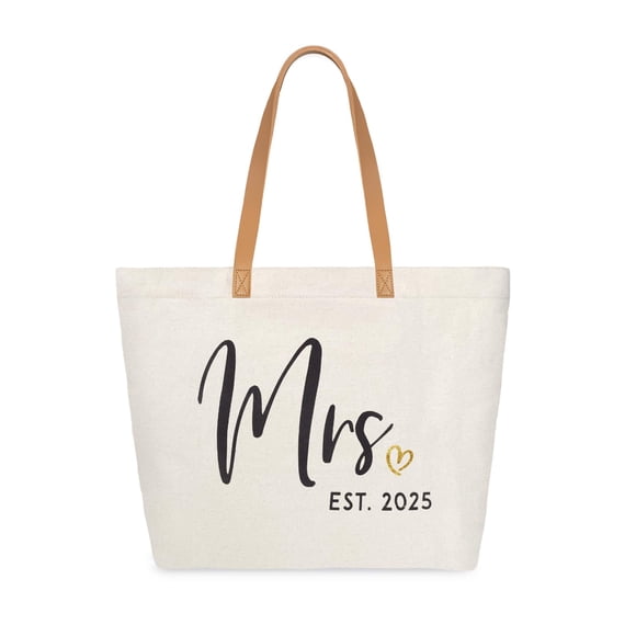 Bolsa de lona ELEGANTPARK Mrs Est 2025 Bride Wedding