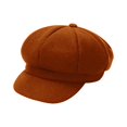 thumbnail image 2 of Pxiakgy Women's Beret Newsboy Hat French Wool Cap Classic Autumn Spring Winter Octagonal Ivy Newsboy Cabbie Gatsby Painter Hat Cap Autumn and Winter Warm Wool Beret Painter Dome Hat Orange One Size, 2 of 4