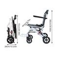 thumbnail image 3 of Lightweight Folding Four Wheel Rollator, Portable Wheelchair Adjustable Safety Strap,Mobility Aid Wheel Chairs for Adults,Comfy and Sturdy Travel Wheelchair Lightweight, 3 of 7