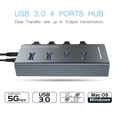 thumbnail image 4 of USB 3.0 4-Port Hub with Individual On/Off Switches - High-Speed Multiport Splitter for Laptop, PC, Mac & Desktop, Portable USB Expander Adapter, 4 of 8