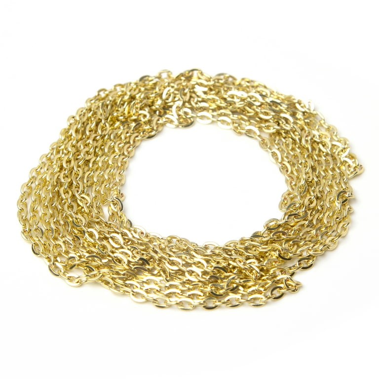 Lot Necklace Chains Brass Bulk Curb Chain For Diy Jewelry - Temu