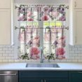 thumbnail image 2 of Boho Vintage Curtains 36 Inch - 3 Panel Farmhouse Wildflower Set with Rustic Floral Design, Rod Pocket, 2 of 4