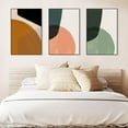 thumbnail image 2 of FCCUYE Wall Art 3 Pieces Of Framed Decorative Paintings Abstract Simple Orange White Blue And Other Color Blocks Wall Art Canvas Prints Wall Decor Gifts Size 16" x 24" x 3 Panels, 2 of 6