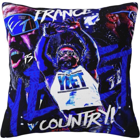Jey USO Wrestler Throw Pillow Case Double Sided Decorative Pillow Covers with Zipper Beautiful Sofa Pillowcase Home Decor Stylish Pillow Protector for Dining Room 16"x16"