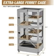 thumbnail image 3 of MEDEHOO Ferret Cage Large, 5-Level Chinchilla Cage with Anti-Chewing Aluminum Frame, 55.2” Rat Hutch with Easy-Clean Deep Tray, Lockable Wheels, for Indoor & Outdoor, 3 of 9