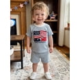 thumbnail image 4 of AceBaby Toddler Baby Boy Patriotic Outfits for 0-4Y,95% Cotton 250th Anniversary 2Pcs Shorts Set, 4 of 9