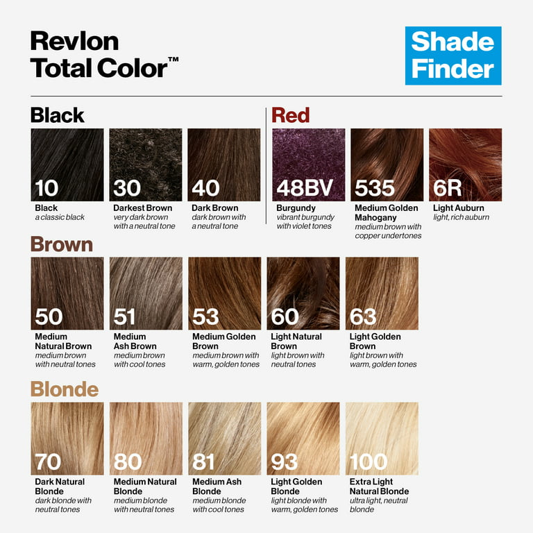 Revlon Light Brown Hair Color Chart