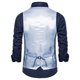 thumbnail image 4 of Chaleco de traje de color liso y botonadura sencilla para hombre - Mezcla de algodón, informal de negocios, tallas XL-XXXXXXL, atuendo para bodas/oficina, 4 of 4