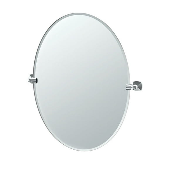 Gatco Jewel 32" Frameless Oval Mirror, Chrome