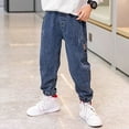 thumbnail image 2 of SUYIDA Boys Straight Leg Pants 2025 Wide Leg Jeans Loose Fit Denim Vintage Trousers Casual Wide Leg Jeans Streetwear, 2 of 6