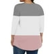 thumbnail image 4 of mfyjkho Tops Para Salir, Camiseta Europea De Color Liso Con Bloques De Color, Talla Grande, Para Mujer, Informal, Con Mangas Tres Cuartos Y Cuello Redondo Tops Para Salir Para Mujer Xxxl, 4 of 6