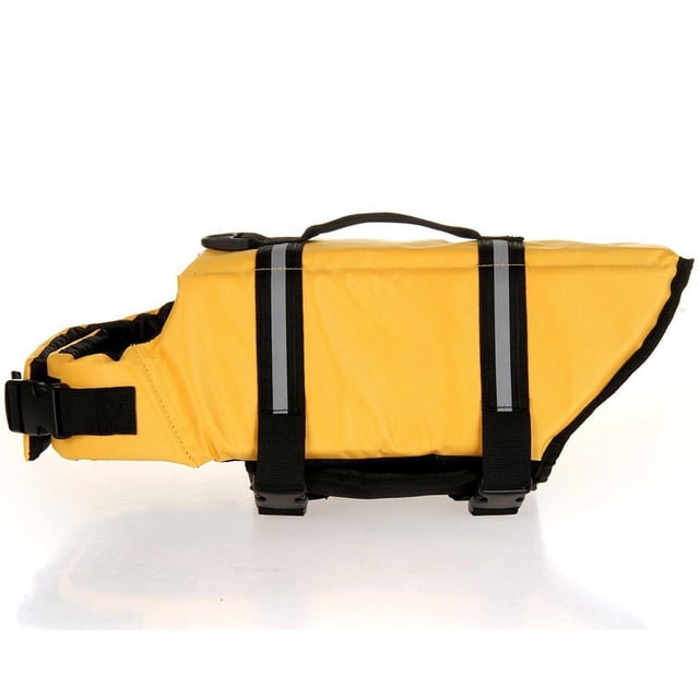 XS, Chaleco salvavidas para perros, abrigo de seguridad, chaleco salvavidas flotante para natación con asa, cachorro, perro grande, amarillo JM