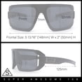thumbnail image 3 of Locs USA Flag Oversized Wrap Around Gangster Plastic Biker Sunglasses [White - Silver Mirror], 3 of 7