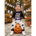 thumbnail image 5 of RUINIXCW Baby Boy Girl My First Halloween Outfit Fall Clothes Funny Pumpkin Ghost Spider Print Crew Neck Long Sleeve Romper Pants and Hat 3 Pcs Set, 5 of 7