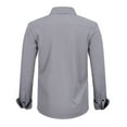 thumbnail image 5 of Krdevn Mens Shirts - Men's Stretch Comfort Fit Dress Shirt Relaxed Fit Casual Wear Plus Size Formal Business Shirt Breathable Fabric,Mens Fall Shirts,Color:Grey,Size:7XL, 5 of 5