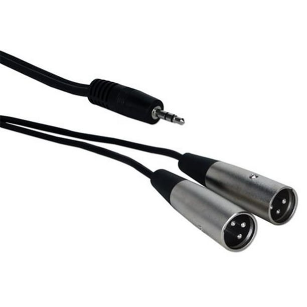 QVS XLRSM-Y10 10 Pi. & 3,5 mm Mâle à Double Câble Audio Mâle Y-Câble