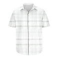 thumbnail image 4 of Pitauce Mens Hawaiian Shirt Short Sleeve Button Down Beach Shirts Big & Tall Plaid Lapel Shirts Casual Loose Work Shirts, 4 of 5