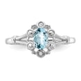 thumbnail image 5 of 925 Sterling Silver Rhodium-plated Aquamarine & Diam. Ring Size: 5; for Adults and Teens; for Women and Men, 5 of 5