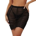 thumbnail image 2 of High Waisted Swim Skirt Tummy Control Swim Bottoms Mesh Ruched Drawsting Bathing Suit, 2 of 6