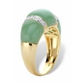 thumbnail image 2 of PalmBeach Jewelry Genuine Green Jade and White Topaz Dome Ring .20 TCW in 14k Gold-plated Sterling Silver, 2 of 6