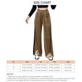 thumbnail image 5 of Pantalones De Terciopelo para Mujer Terciopelo Reflectante Pantalones De Trabajo De Pierna Ancha con Cintura Elástica Informales Pantalones Rectos con Bolsillos Marrón Claro S, 5 of 5