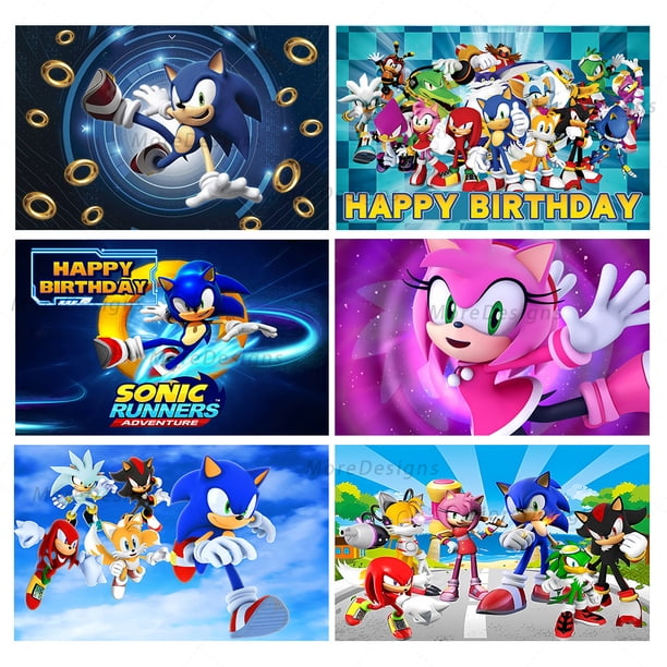 Banner De Cumpleaños De Sonic: Decoración De Fondo Personalizada (solo Archivo Digital) - España