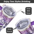 thumbnail image 4 of Butterfly Tumbler With Lid, Straw and Handle - 40oz Stainless Steel Travel Coffee Mug Water Bottle - Gift Cups for Women and Girls, 4 of 6