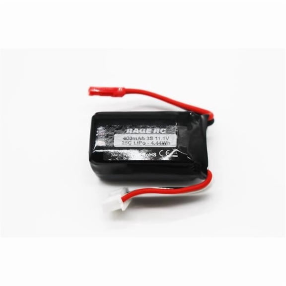 Rage RC RGRA1632 P-51D BL 3S 11.1V 400mAh Lipo Battery with JST Plug