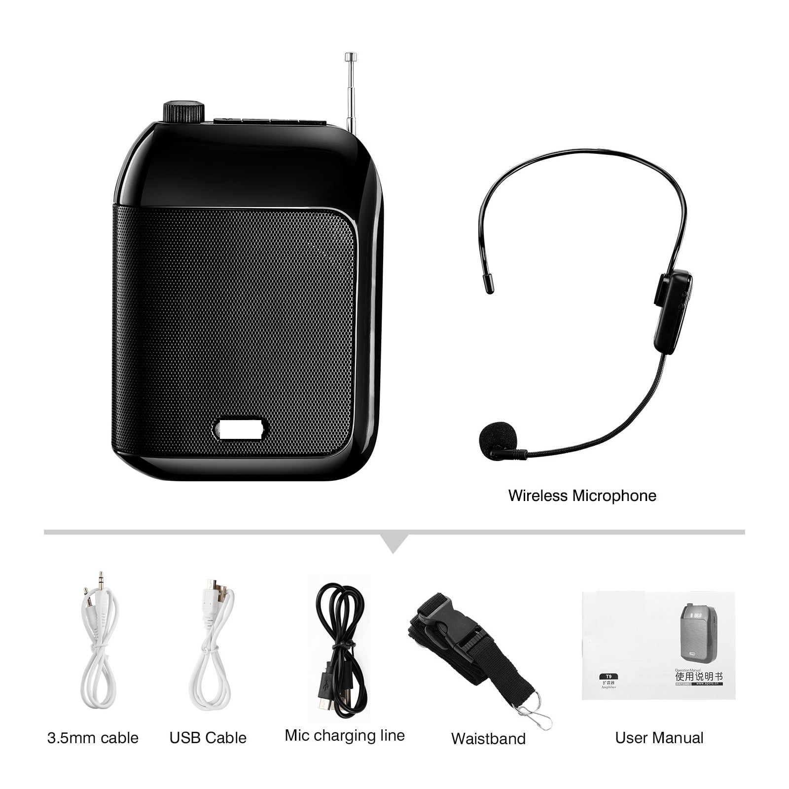 UHF Wireless Voice Amplifier Portable For Teaching Lecture Tour Guide Promotion U-Disk Megaphone Microphone Speaker ,Powerful Voice Amplifier