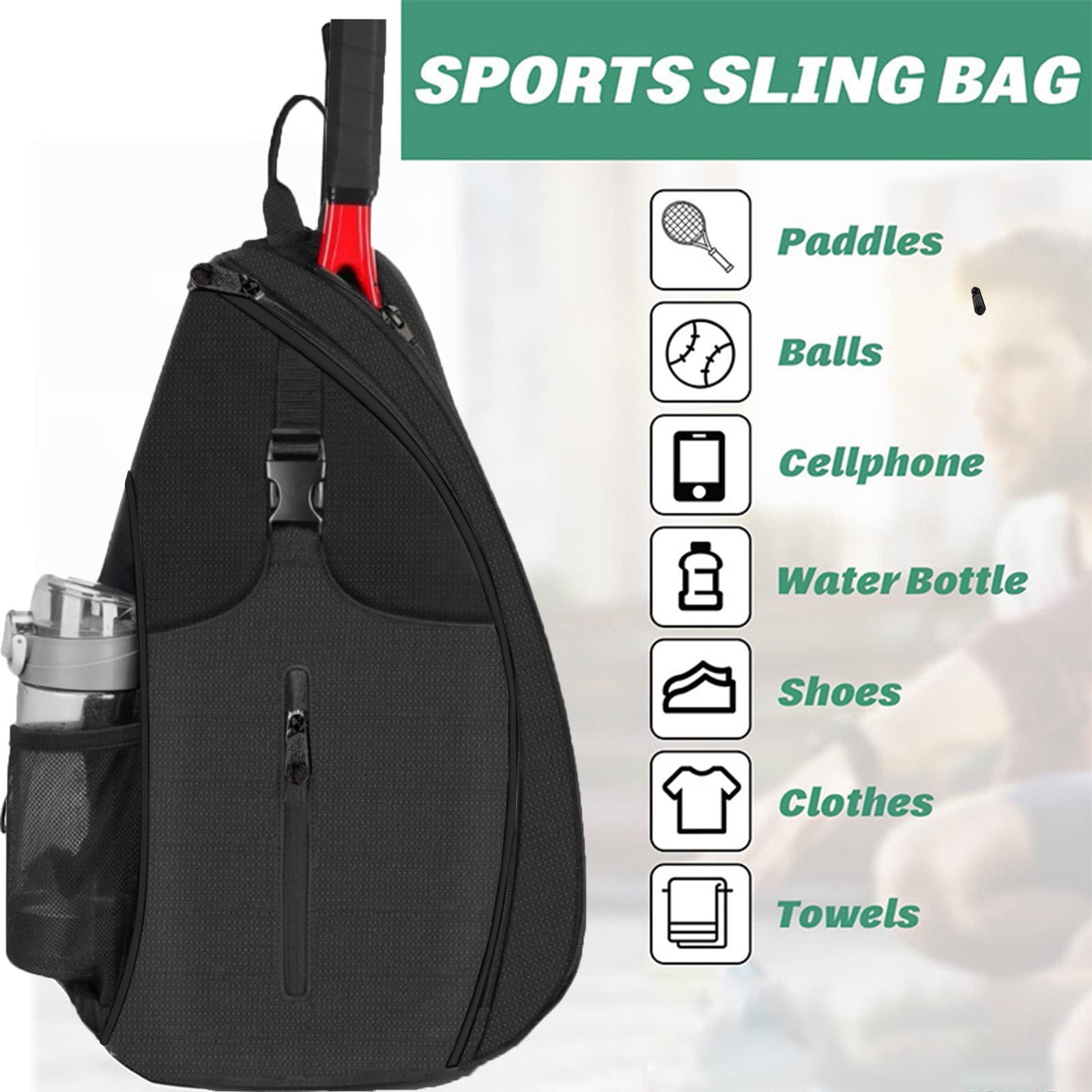 Kyusrd Badminton Racket Bag For Outdoor Sports Training Singles Shoulder Tennis Bag Backpack Crossbody Bag